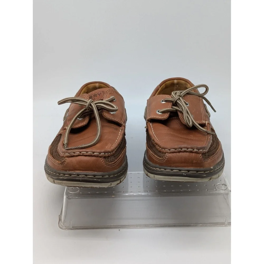 Sperry Top-Sider Mens Boat Shoes Size 11M Brown Leather Mesh Memory Foam